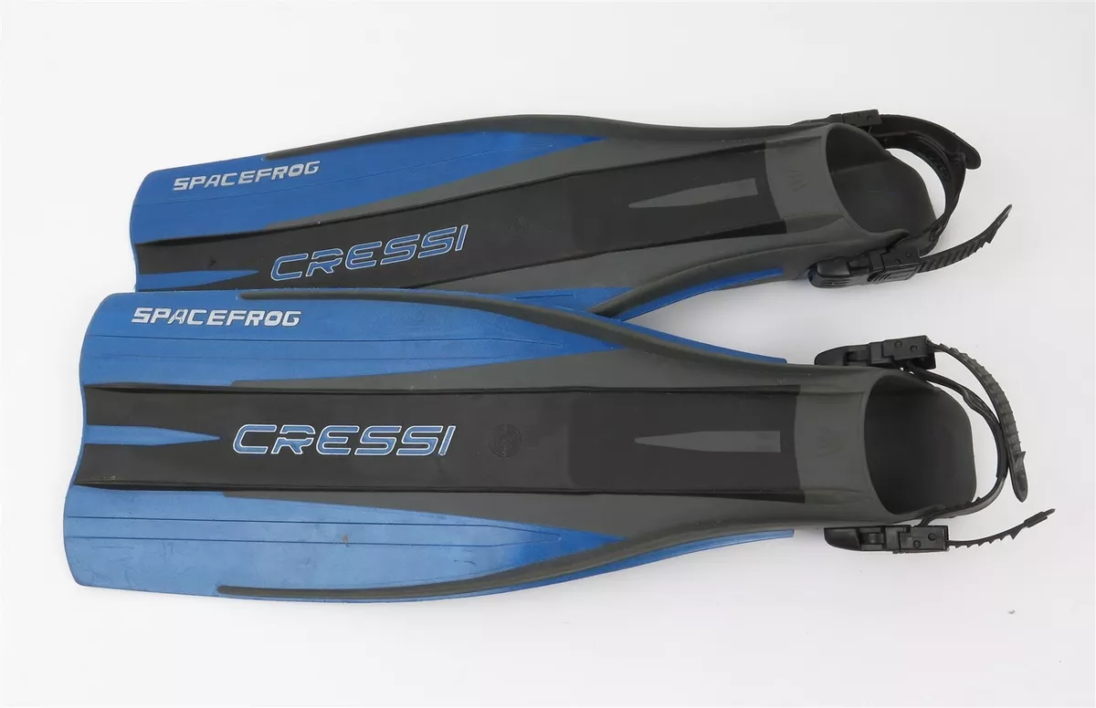 Cressi SpaceFrog Adjustable Scuba Dive Fins Size XL Blue