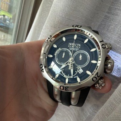 Invicta Reserve Men s Chronograph Quartz 1000m Blue Dial Silver Case Black Strap