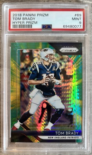 TOM BRADY 2018 Panini Prizm #69 Hyper Prizm /275 PSA 9 Mint