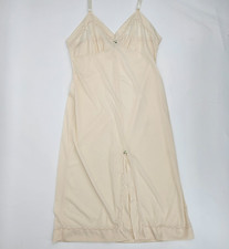 Vintage JCPenney Slip Dress Size 36 Beige Ivory J 3133 Adjustable Straps Flower