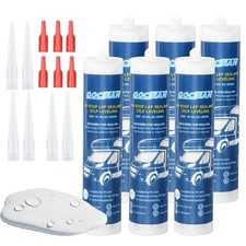 RV Roof Sealant 6 Pack, White Self-Leveling Lap Sealant for Camper Repair  B...