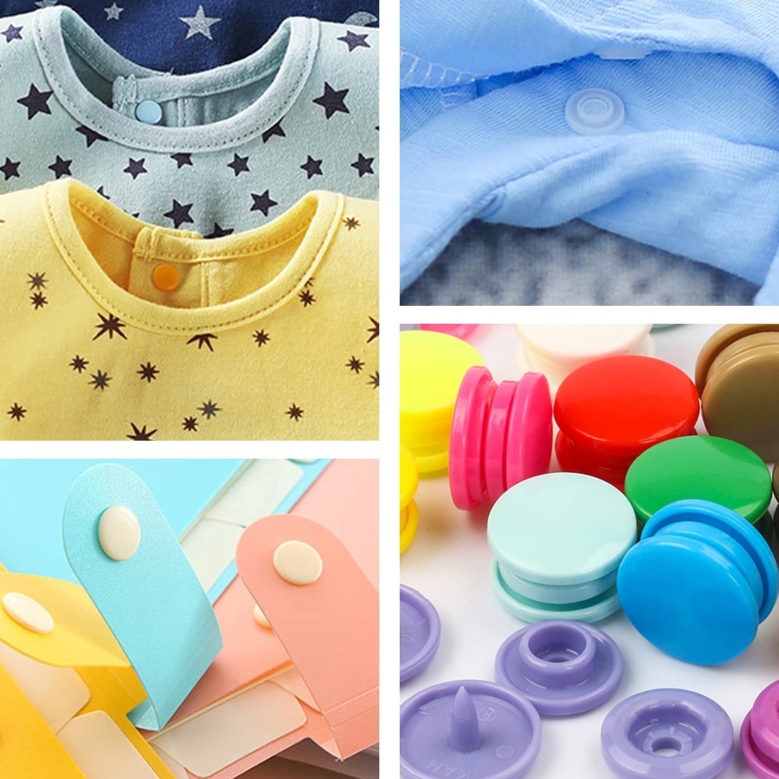 Plastic Snaps with Snap Pliers, 460 Sets 24-Colors Snap Buttons for Sewing, S...