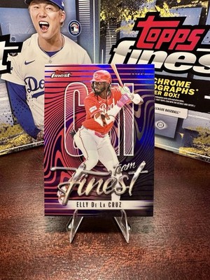 2026 Topps Finest Elly De La Cruz Team Finest Purple Refractor /75 Reds TF-18