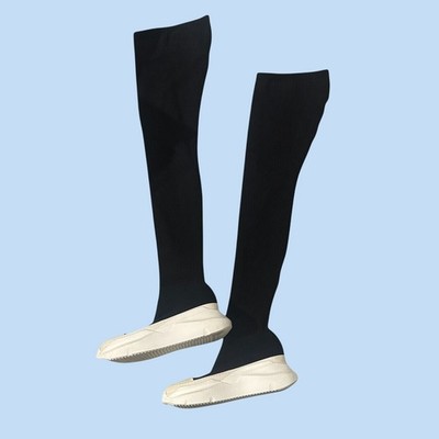 Rick Owens Gethsemane Abstract Stocking Boots Black Milk US 8 EU 38 Box Drkshdw