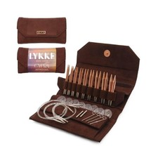 Lykke 3.5" Cypra Interchangeable Needle Set, Brown Vegan Suede Case