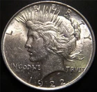 1922 Peace Dollar - Lightly Circulated Rows of Feathers Show on Eagle