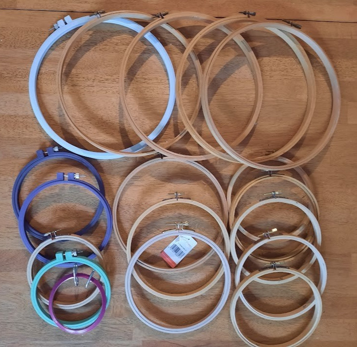 Hoops Wood And Plastic Various Sizes Needlework Crafts