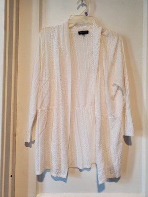 NWOT Notations White Lace Cardigan/Cover Up Size XL #683