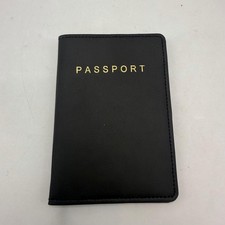 Black Passport Holder Travel Wallet Cover Protective Case Organizer Unisex