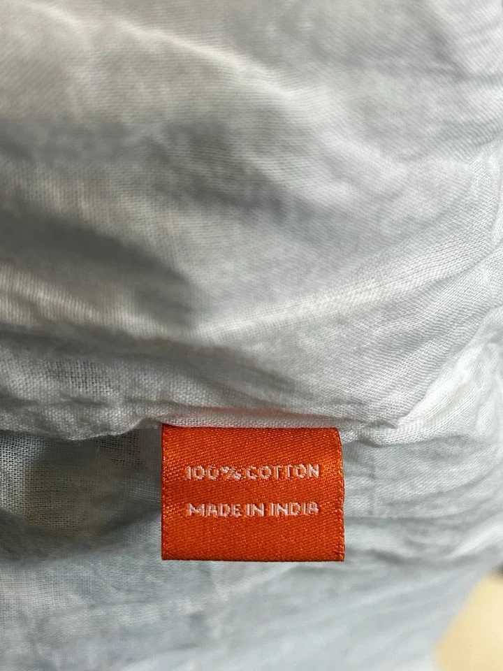 Olpihant Dress Womens Medium White Blue Floral Cotton Blouson - Image 4 of 4