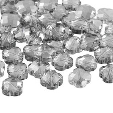 60 Pcs Transparent Shamrock Beads Jewelry Bracelet Making Supplies, Gray