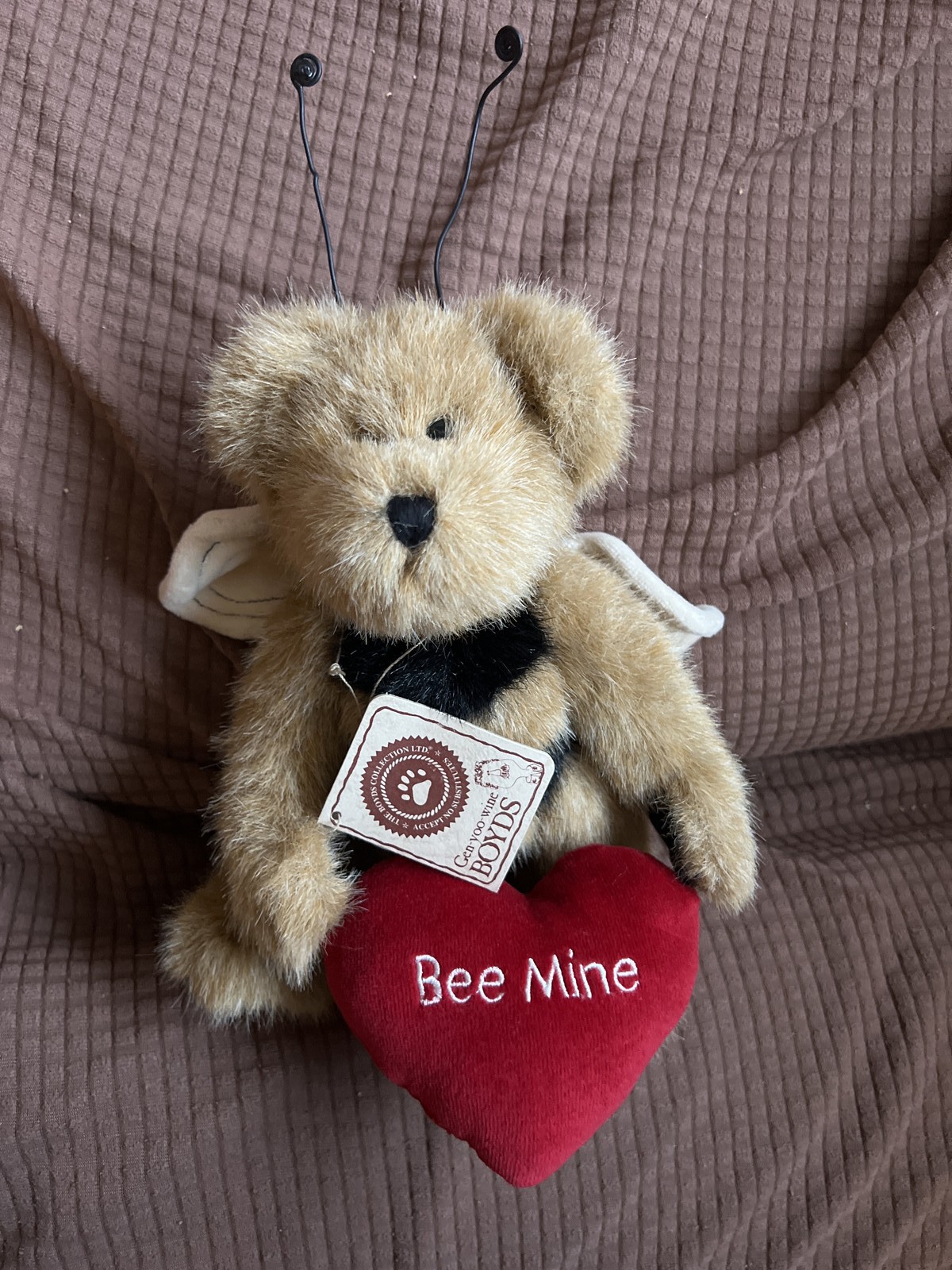 NWT- J.B. Bean the Boyds Collection “Kissa Bearhugs” Bee Mine Valentine Bear
