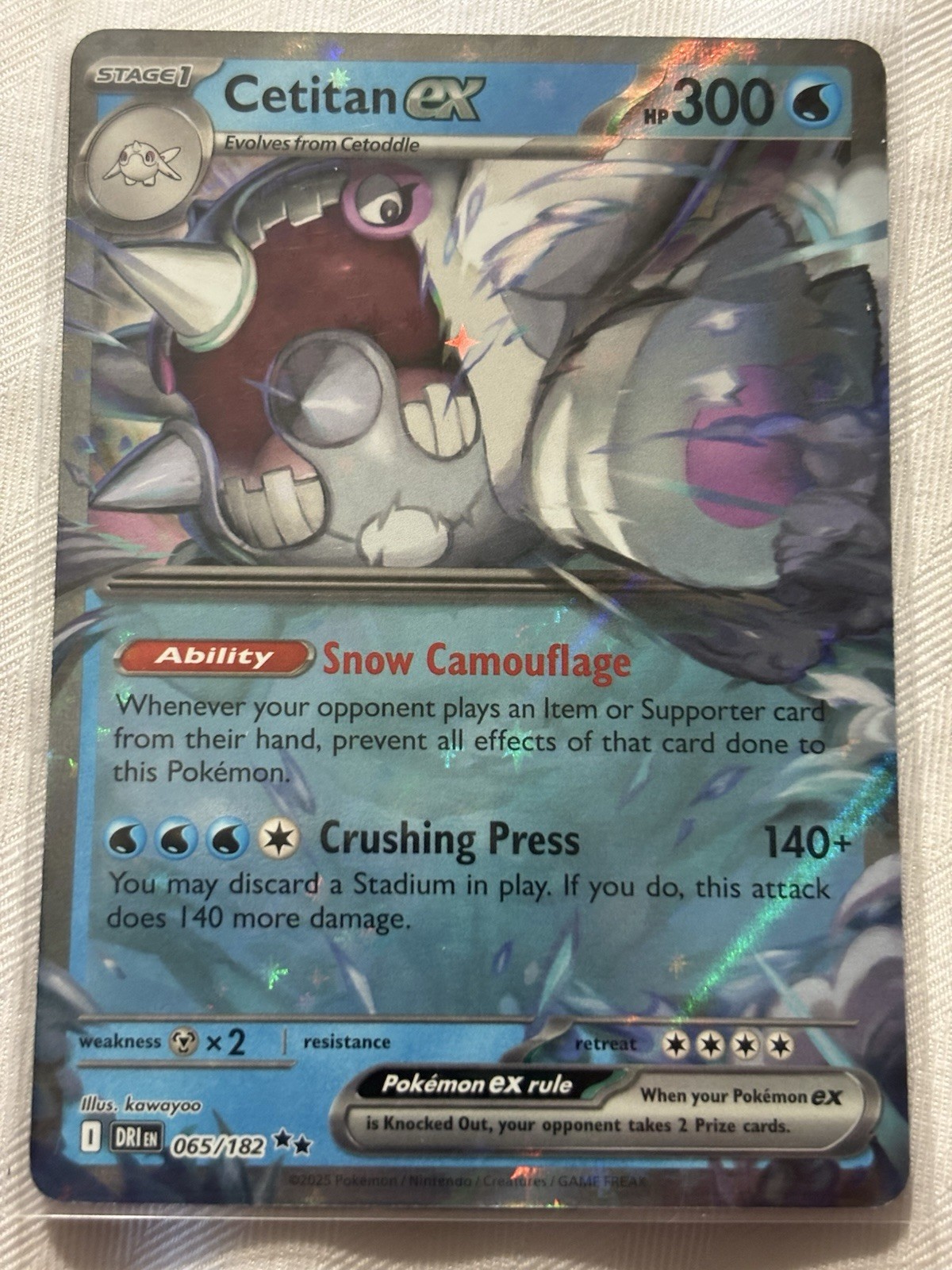 Pokémon TCG Cetitan EX 65/182 Destined Rivals Double Rare