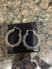 unusual silver hoop earrings
