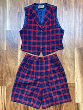 Vintage Pendleton Red and Blue Shorts and Vest Set SZ 12/Contemporary SZ 8