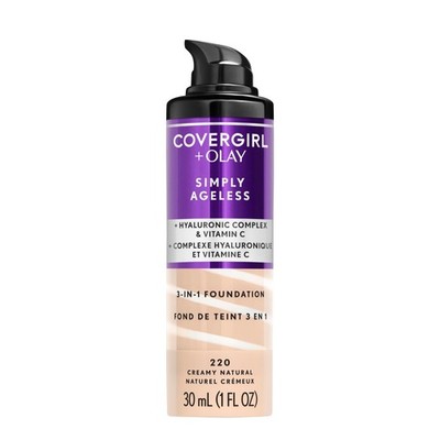 COVERGIRL & Olay Simply Ageless 1 Fl Oz (Pack of 1), 220 Creamy Natural 