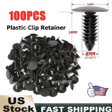 100x 8mm Bumper Clips Auto Car Hole Plastic Rivets Fastener Fender Push Trim Pin