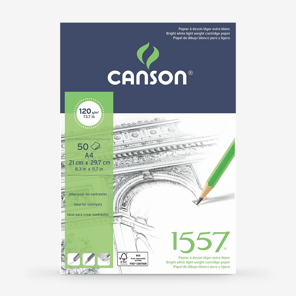Canson : 1557 : Sketching Pad : 50 Sheets : 120gsm : A4