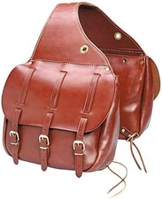 High Quality Brown Premium Leather Western Saddle Bag genuine leather