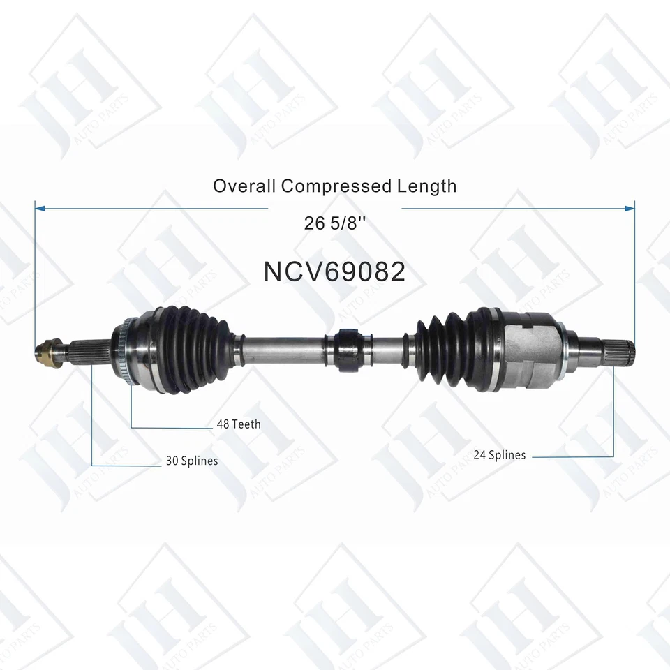 OE Front Pair Left Right CV Axle Shaft Set For 2014-16 Toyota Highlander AWD GAS - Image 2 of 4