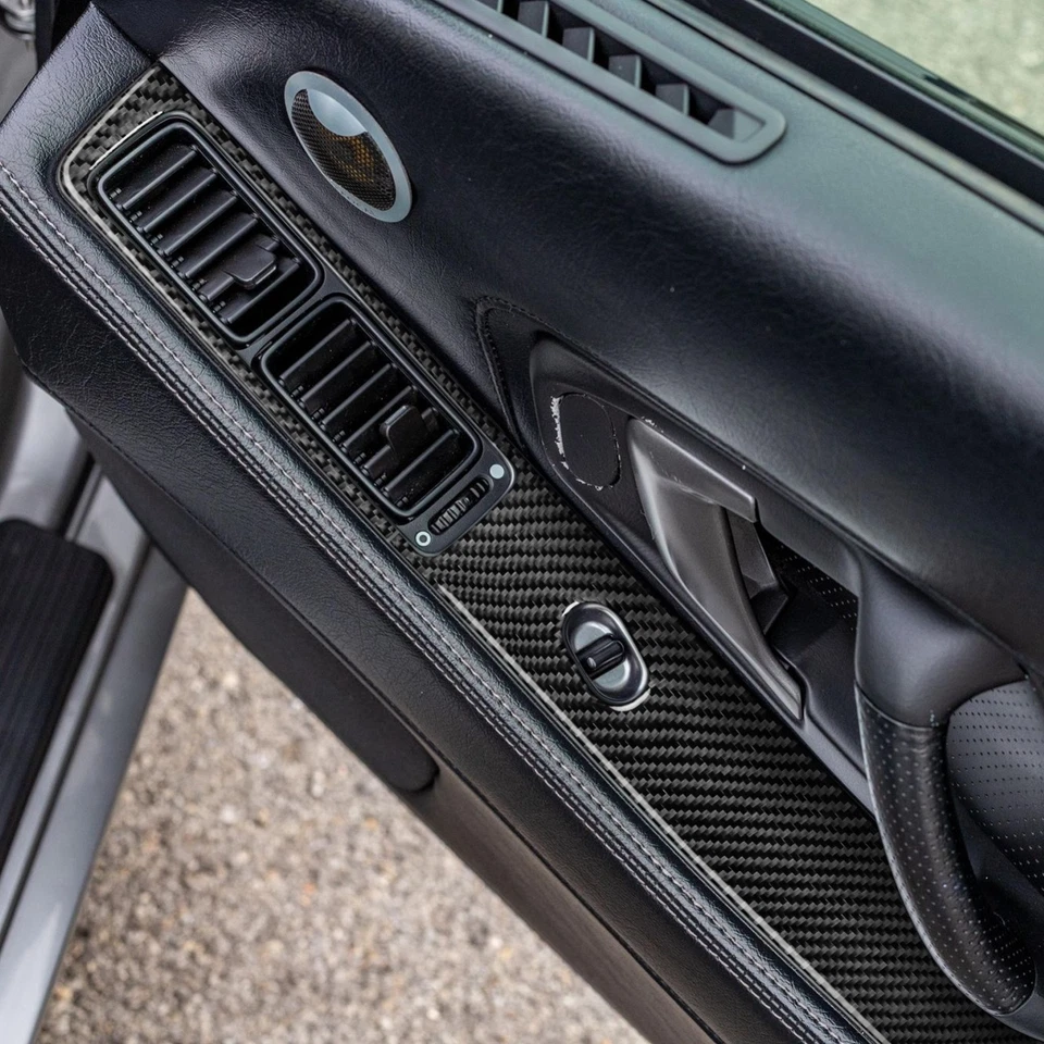 Interruptor de elevación de ventana interior de fibra de carbono real moldura de panel para Acura NSX 1990-2005 Foto 4 de 4