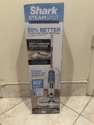 Shark SteamSpot Corded Steam Mop White XL Tank Washable Pads S2001