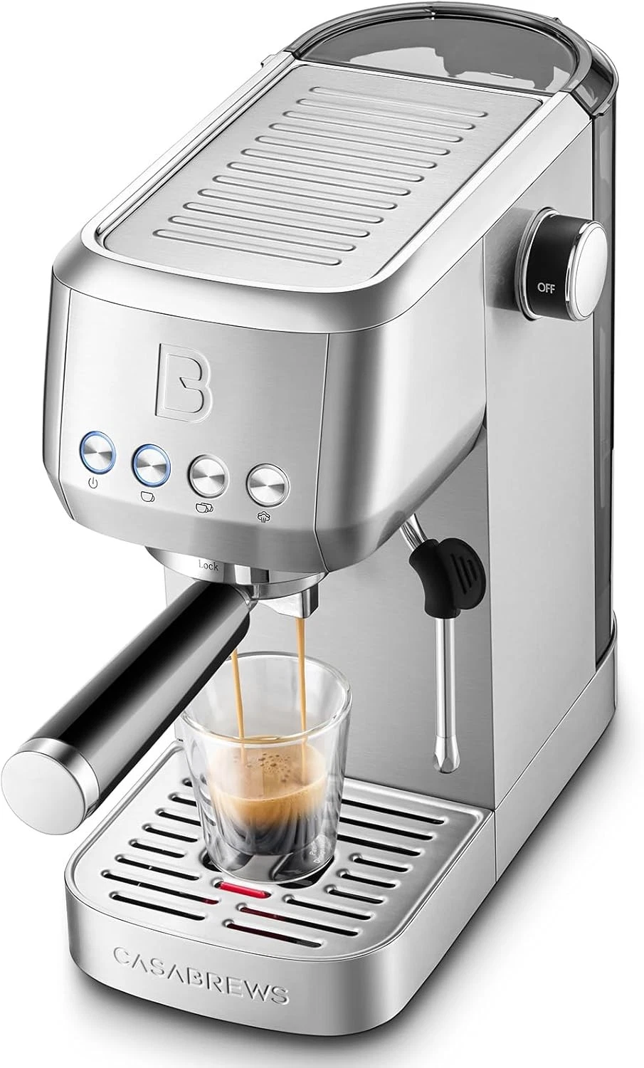 CASABREWS 3700 Essential Espresso Machine 20 Bar Cappuccino Latte Machine Silver