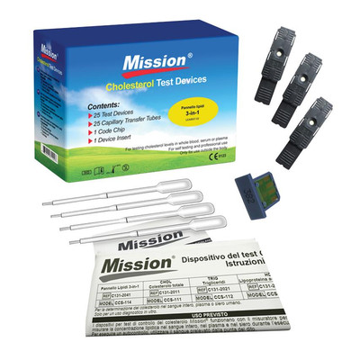 Mission Cholesterin 3-1 Lipidtest Panels Kassetten - Chol/HDL/Trig (x25)
