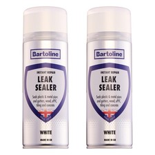 2x Bartoline Uszczelniacz nieszczelności Biały Wodoodporna rynna natryskowa Rura Naprawa dachu 400mL