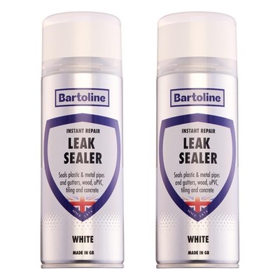 2x Bartoline Leckversiegelung weiß wasserdicht Sprührinne Rohr Dach Reparatur 400ml