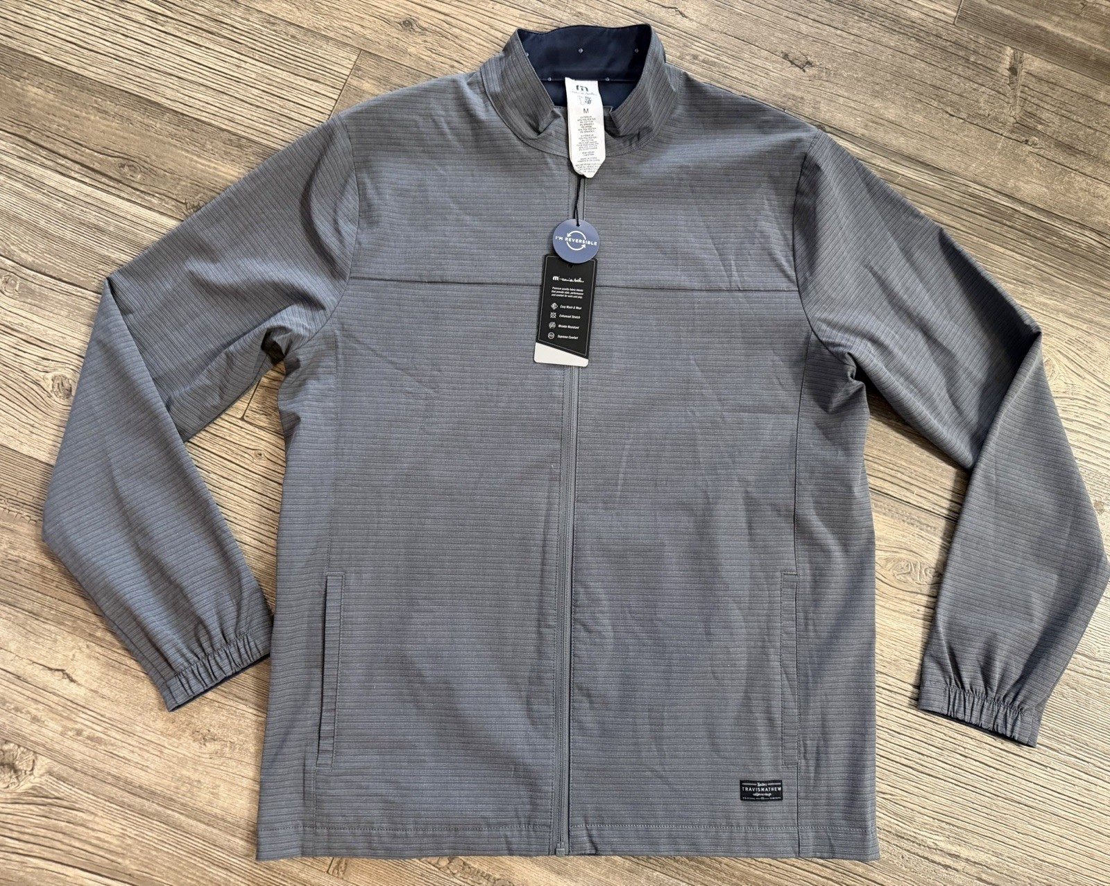 Chaqueta TravisMathew Capetown reversible cremallera completa talla M nueva con etiquetas