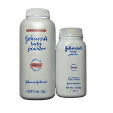 Vintage Johnsons Baby Powder Purest Protection Talc 4 oz 1.5 oz READ
