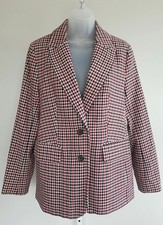 Boden Brighton Check Blazer NWT US 6 Red Blue Black Tan Classic Neutral