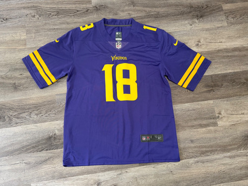 NIKE VIKINGS JUSTIN JEFFERSON #18 MEN’S SIZE XL DRI-FIT PURPLE JERSEY