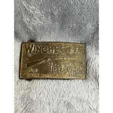 Vintage Winchester Repeating Arms Brass Belt Buckle Buffalo Bill Gift Replica