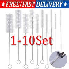 1-10 US Nylon Straw Brush Cleaner Bottle Tube Pipe Small Long Cleaning 10Pcs Set