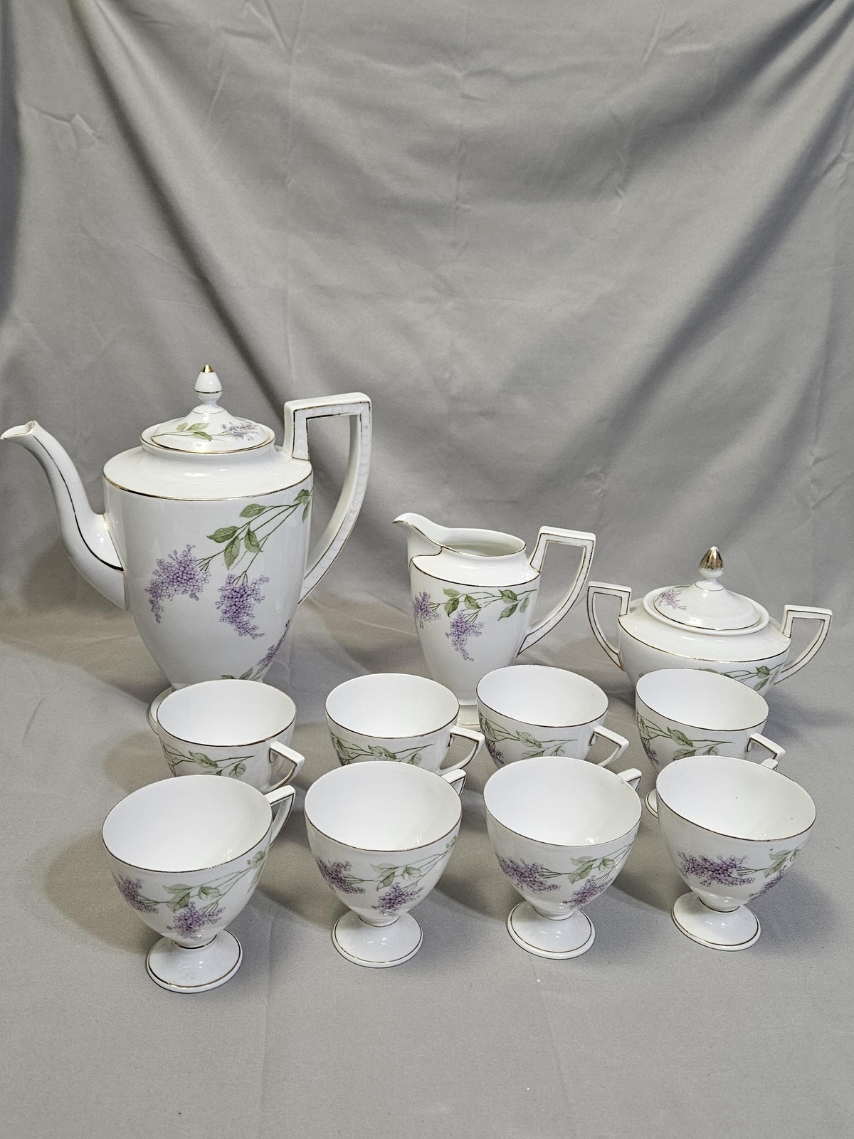 8 Cups Teapot Creamer Sugar Art Deco