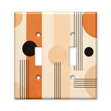 Tan Terracotta Stripe Geometry Light Switch Plate Cover Decorative Toggle Outlet