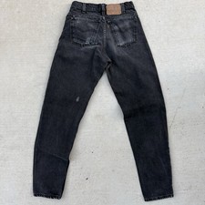 VTG Levis 550 90s USA Orange Tab Jeans Mens 28x32 Faded Black Distressed Casual