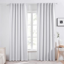 Blackout Curtains, Thermal Insulated, W52 x L95 2 Panels, Drapes, White