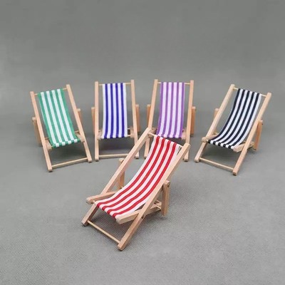 1pcs Miniature food play set with mini beach lounge chair props red