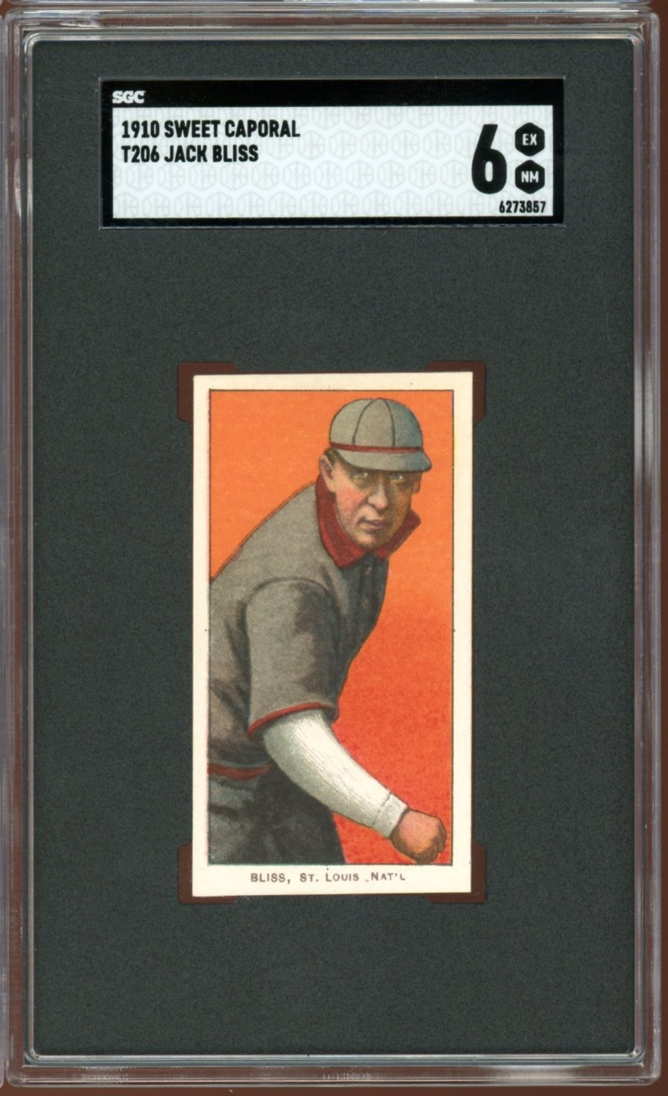 1909-11 T206 Sweet Caporal Baseball Jack Bliss SGC 6