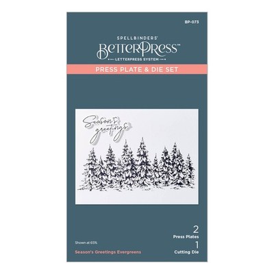 BP-073 Seasons Greetings Evergreens Press Plate & Die Set from The More Bette...