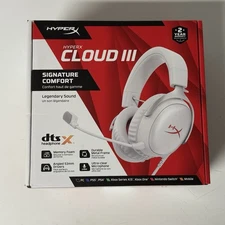 HyperX Cloud III Wired Gaming Headset For PC/PlayStation 4/5/Switch (White-Red)