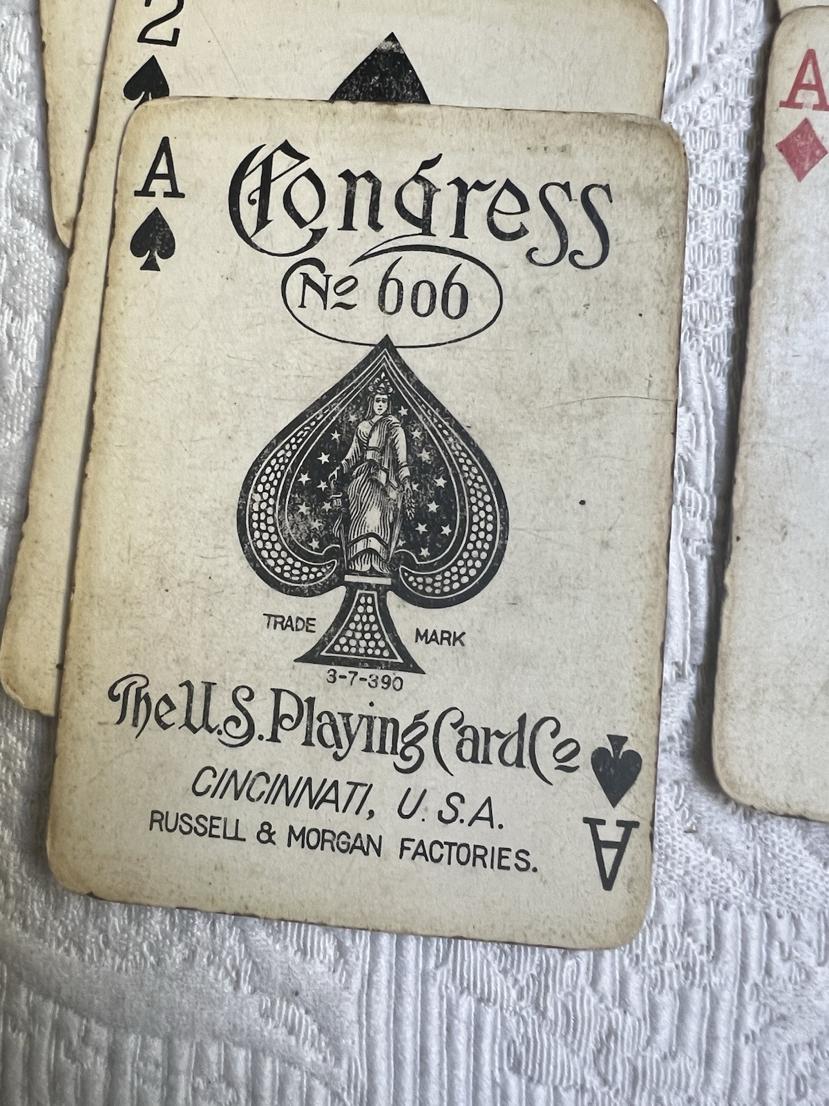 1907 Congress 606 Playing Cards Beautiful Woman Expectation w Gold Edges #HB1