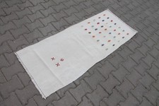 White Vintage Kilim Rug - 2x5 ft | Handmade Boho Turkish Carpet for Entryway