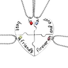 Best Friend Necklaces Gifts for 4 Bff Friendship Necklace Matching Heart Necklac
