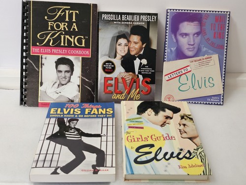 Lot Of 5 ELVIS PRESLEY BOOKS Cookbook Elvis & Me Girl's Guide Letters ...