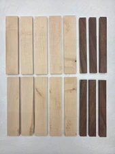 7" Mixed Set of 16 Pieces! Walnut & Hard Maple Craft Wood Scroll Saw Lumber