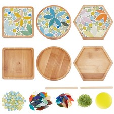 3 Set DIY Leaf Mosaic Craft Kit Bamboo Mosaic Coaster Kit for Adults Make You...